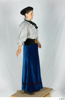  Photos Woman in Historical Dress 30 20th century Historical dress a poses white blue and dress whole body 0008.jpg